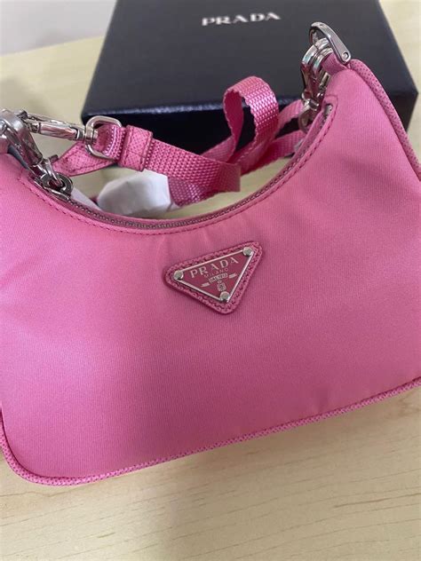 prada bag pink mini|prada mini nylon shoulder bag.